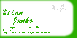 milan janko business card